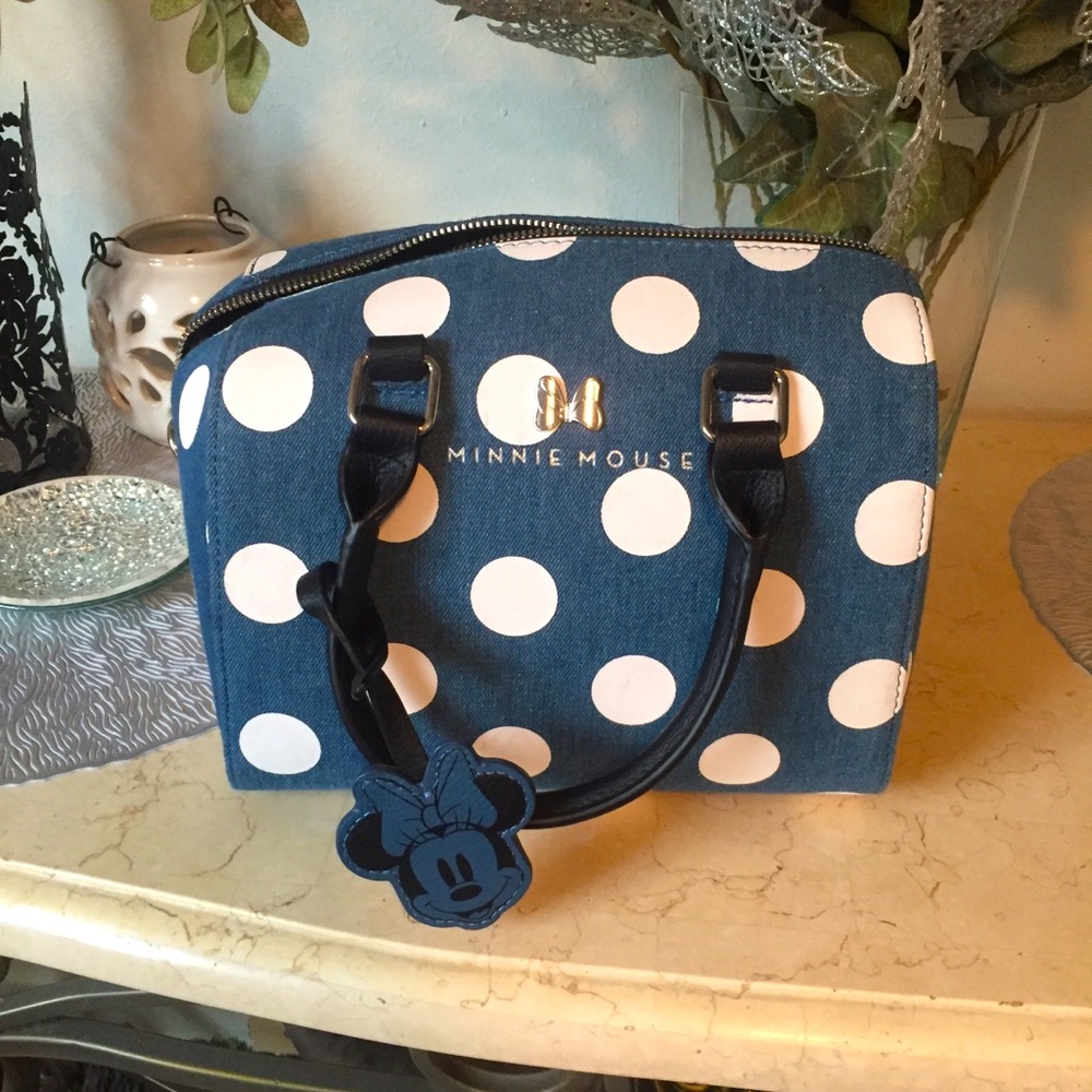 Disney blue and white Minnie Mouse purse